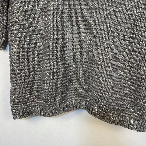Metallic knit sweater with quarter length sleeve 100% cotton size medium - Picture 13 of 14